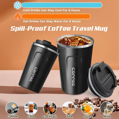 Travel coffee mugs leak-proof, reusable coffee cup with lid, stainless steel vacuum insulated coffee tumblers, thermal insulation cups for men & women keep drinks hot & cold (2nd-Yellow, 17OZ)