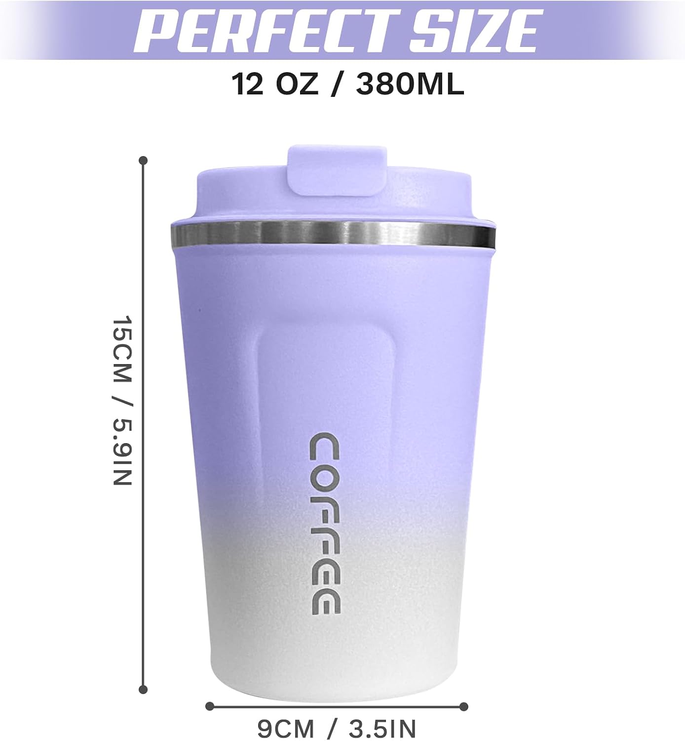 Travel coffee mugs leak-proof, reusable coffee cup with lid, stainless steel vacuum insulated coffee tumblers, thermal insulation cups for men & women keep drinks hot & cold (2nd-Yellow, 17OZ)