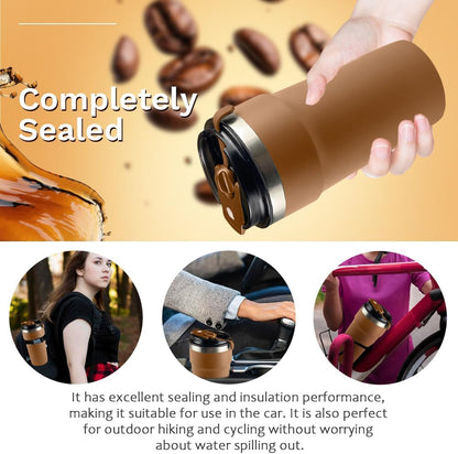 Travel coffee mugs leak-proof, reusable coffee cup with lid, stainless steel vacuum insulated coffee tumblers, thermal insulation cups for men & women keep drinks hot & cold (2nd-Yellow, 17OZ)