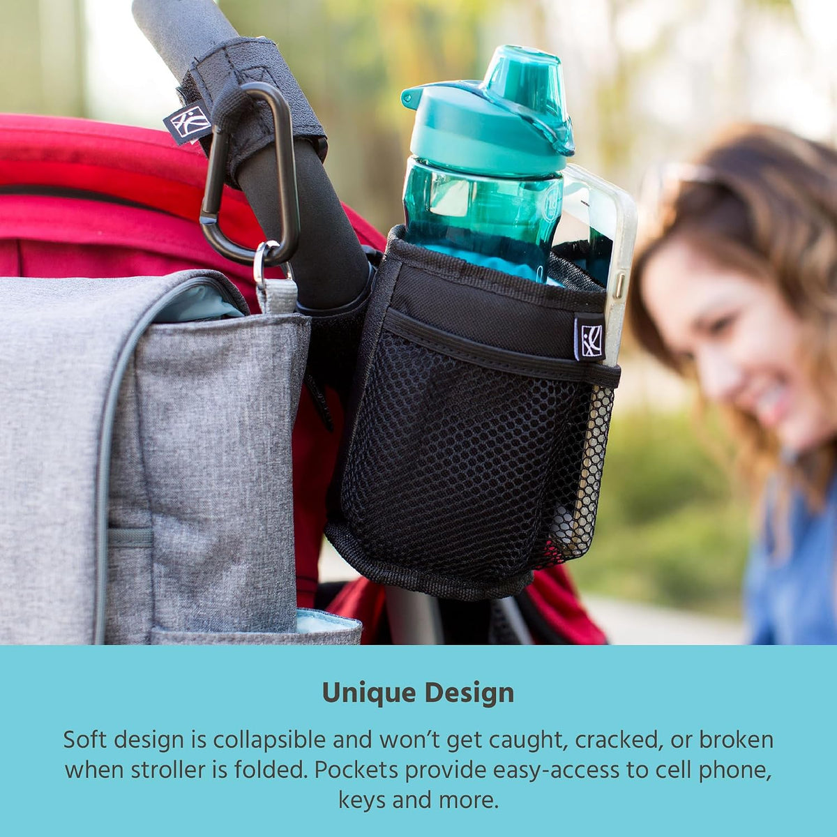 J.L. Childress Universal Cup N Stuff Stroller Cup & Phone Holder, Black