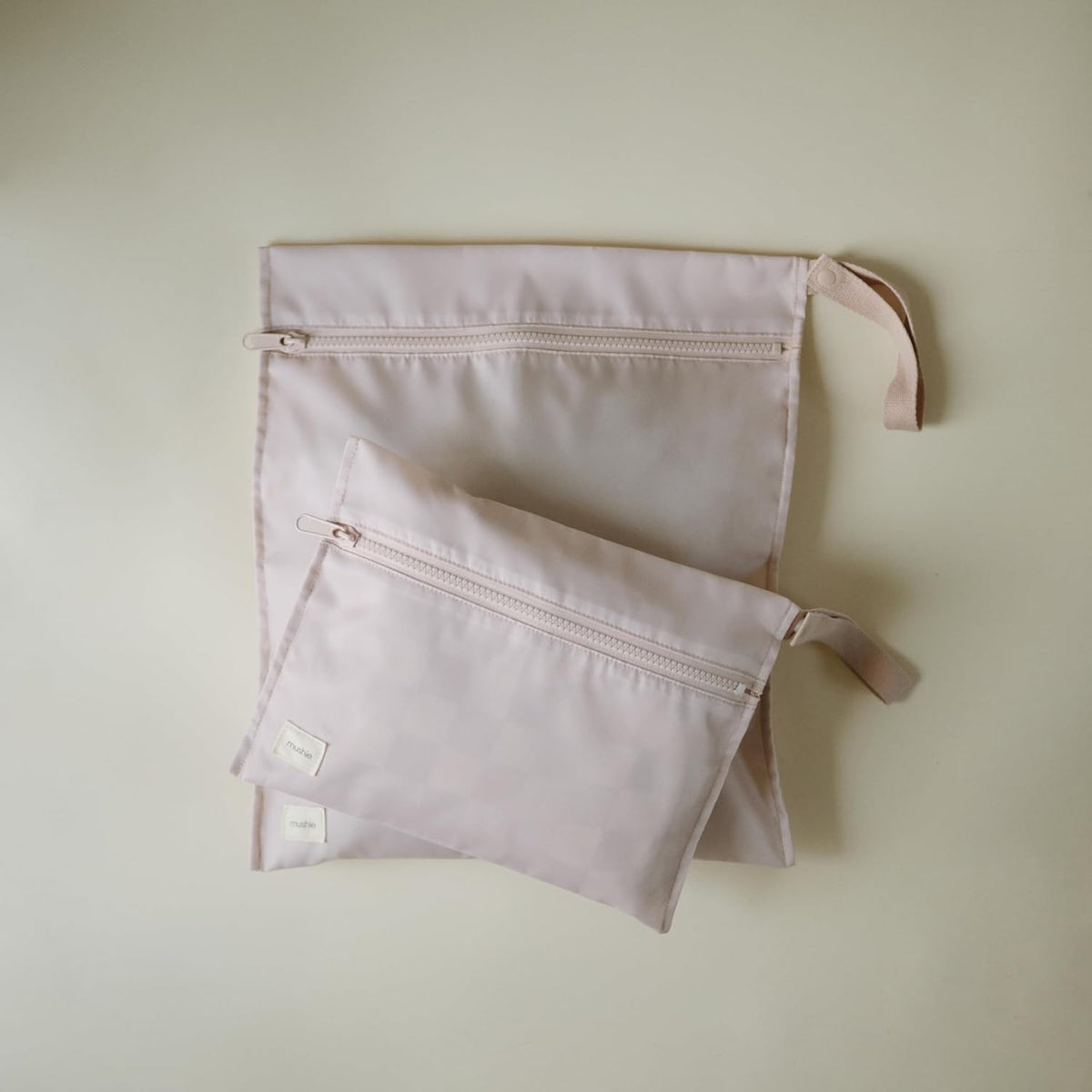 Water Resistant Wet Bags | Large & Small Reusable Storage Bag for Baby Items and Travel | Zippered Pockets with Handle | Machine Washable, Set of 2 (Bees)
