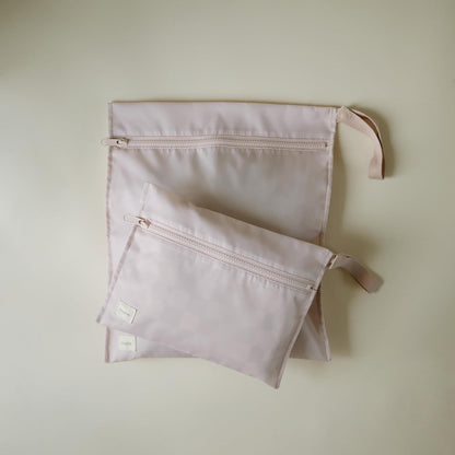 Water Resistant Wet Bags | Large & Small Reusable Storage Bag for Baby Items and Travel | Zippered Pockets with Handle | Machine Washable, Set of 2 (Bees)