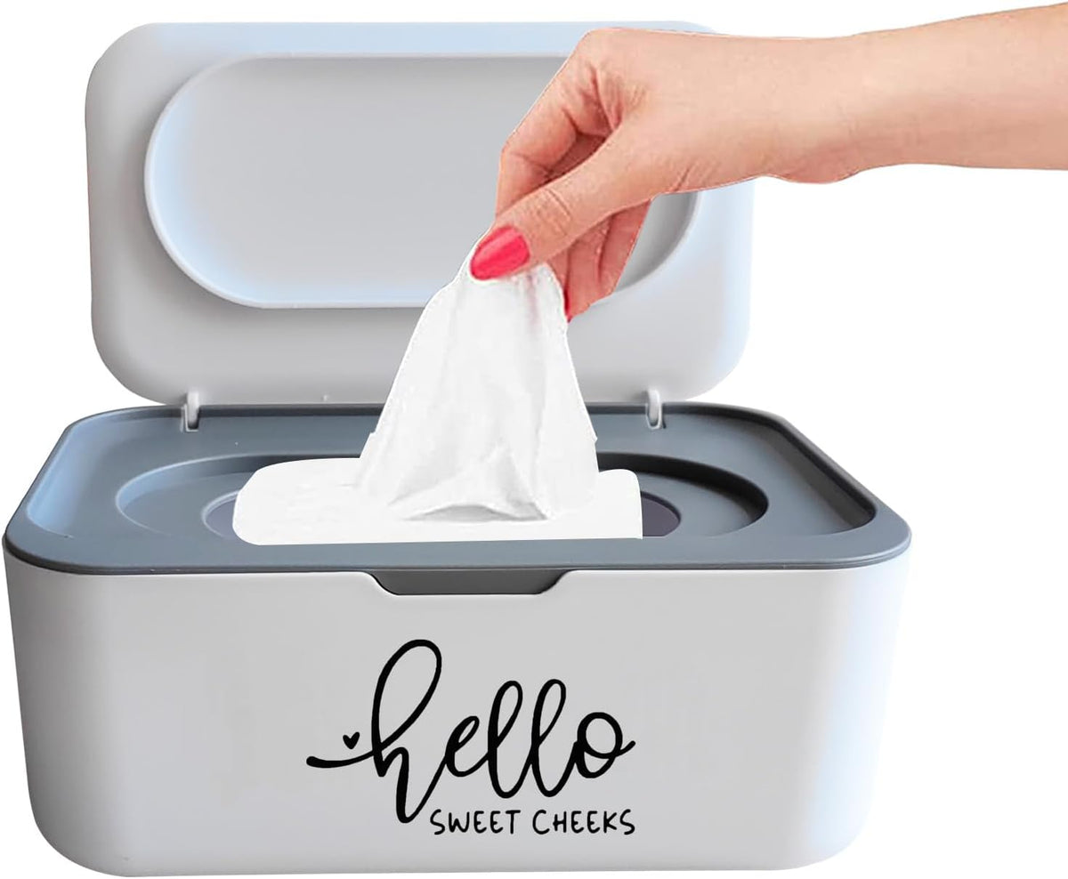 Hello Sweet Cheeks Baby Wipes Dispenser for Bathroom Rustic