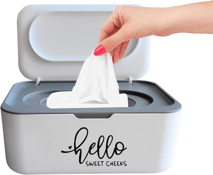 Hello Sweet Cheeks Baby Wipes Dispenser for Bathroom Rustic