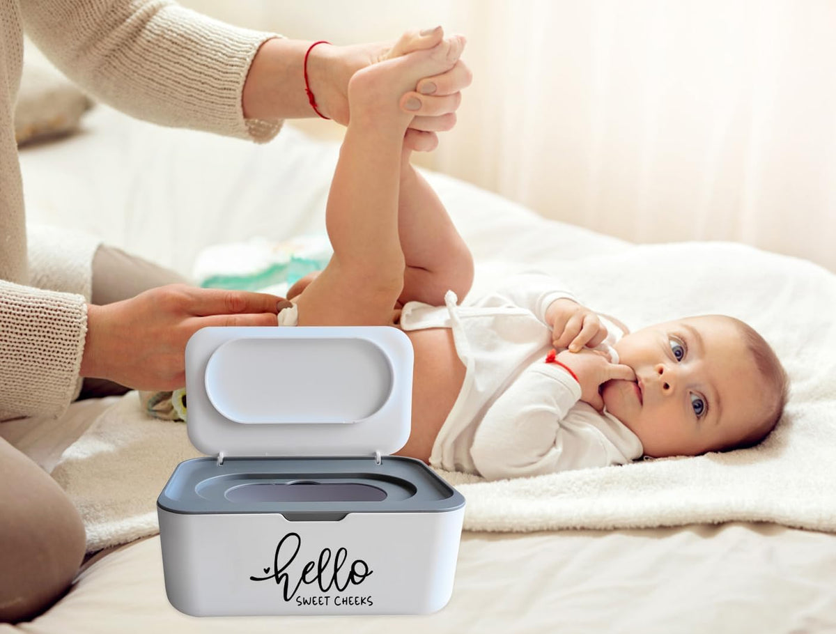 Hello Sweet Cheeks Baby Wipes Dispenser for Bathroom Rustic