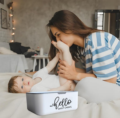 Hello Sweet Cheeks Baby Wipes Dispenser for Bathroom Rustic