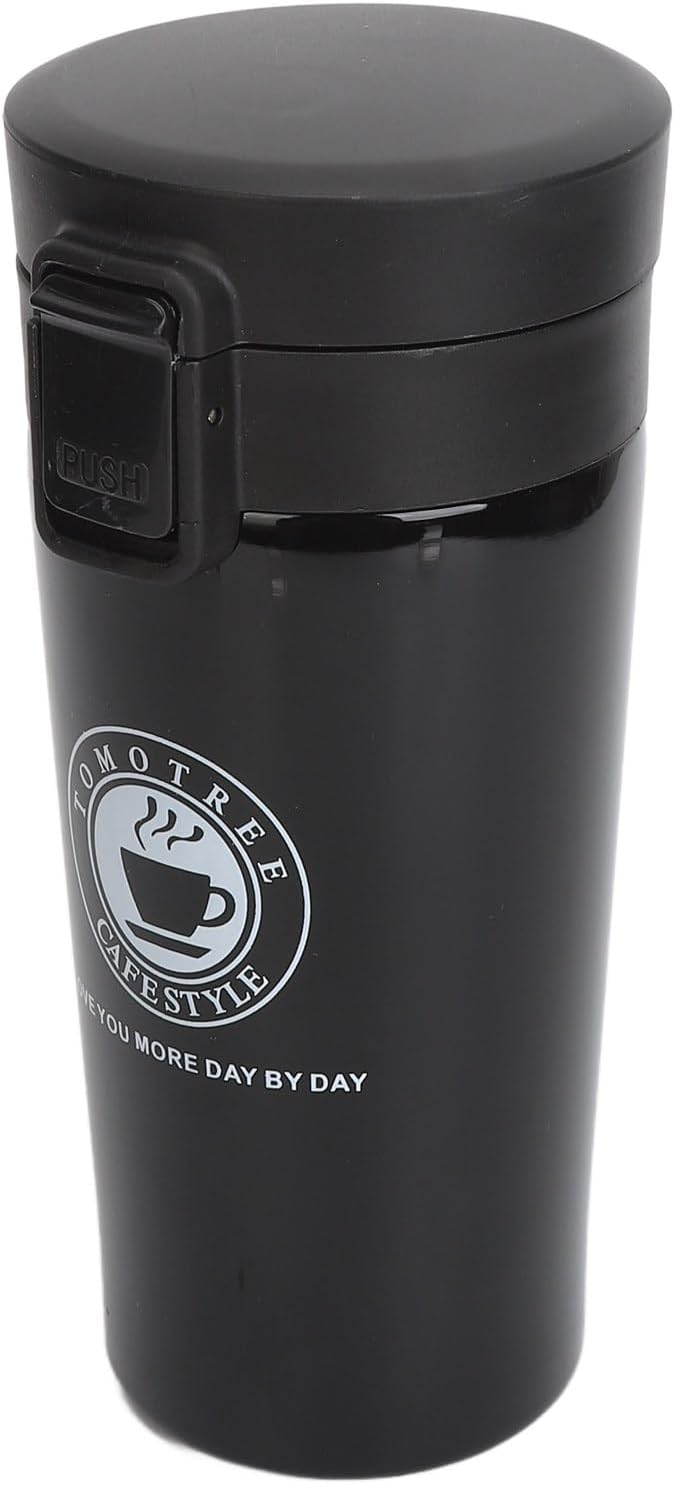 Insulated Coffee Cup, Premium Stainless Steel Double Wall Travel Mug with Leakproof Snap Flip Lid s and Office Use 380ml