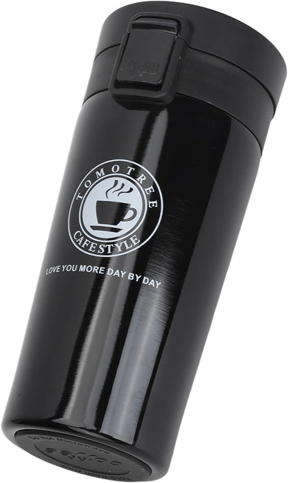Insulated Coffee Cup, Premium Stainless Steel Double Wall Travel Mug with Leakproof Snap Flip Lid s and Office Use 380ml
