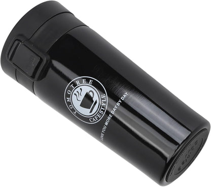 Insulated Coffee Cup, Premium Stainless Steel Double Wall Travel Mug with Leakproof Snap Flip Lid s and Office Use 380ml