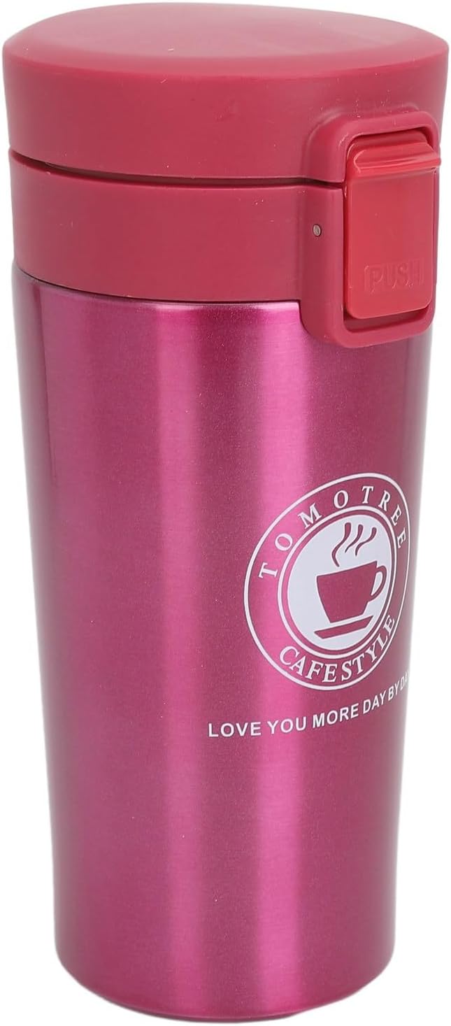 Insulated Coffee Cup, Premium Stainless Steel Double Wall Travel Mug with Leakproof Snap Flip Lid s and Office Use 380ml