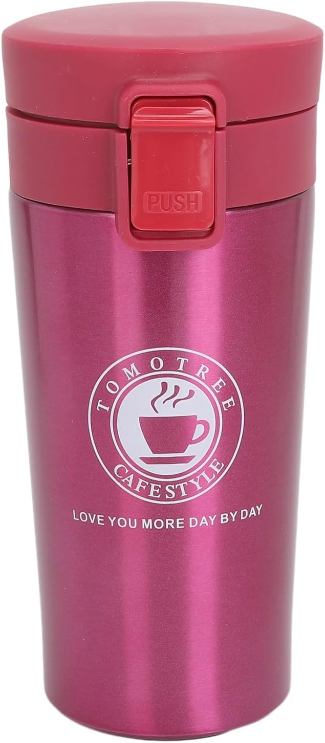 Insulated Coffee Cup, Premium Stainless Steel Double Wall Travel Mug with Leakproof Snap Flip Lid s and Office Use 380ml