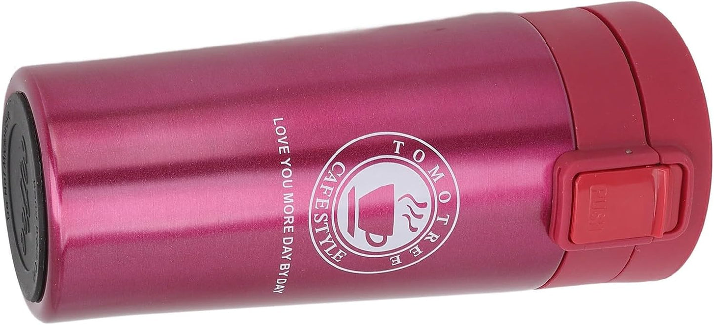 Insulated Coffee Cup, Premium Stainless Steel Double Wall Travel Mug with Leakproof Snap Flip Lid s and Office Use 380ml