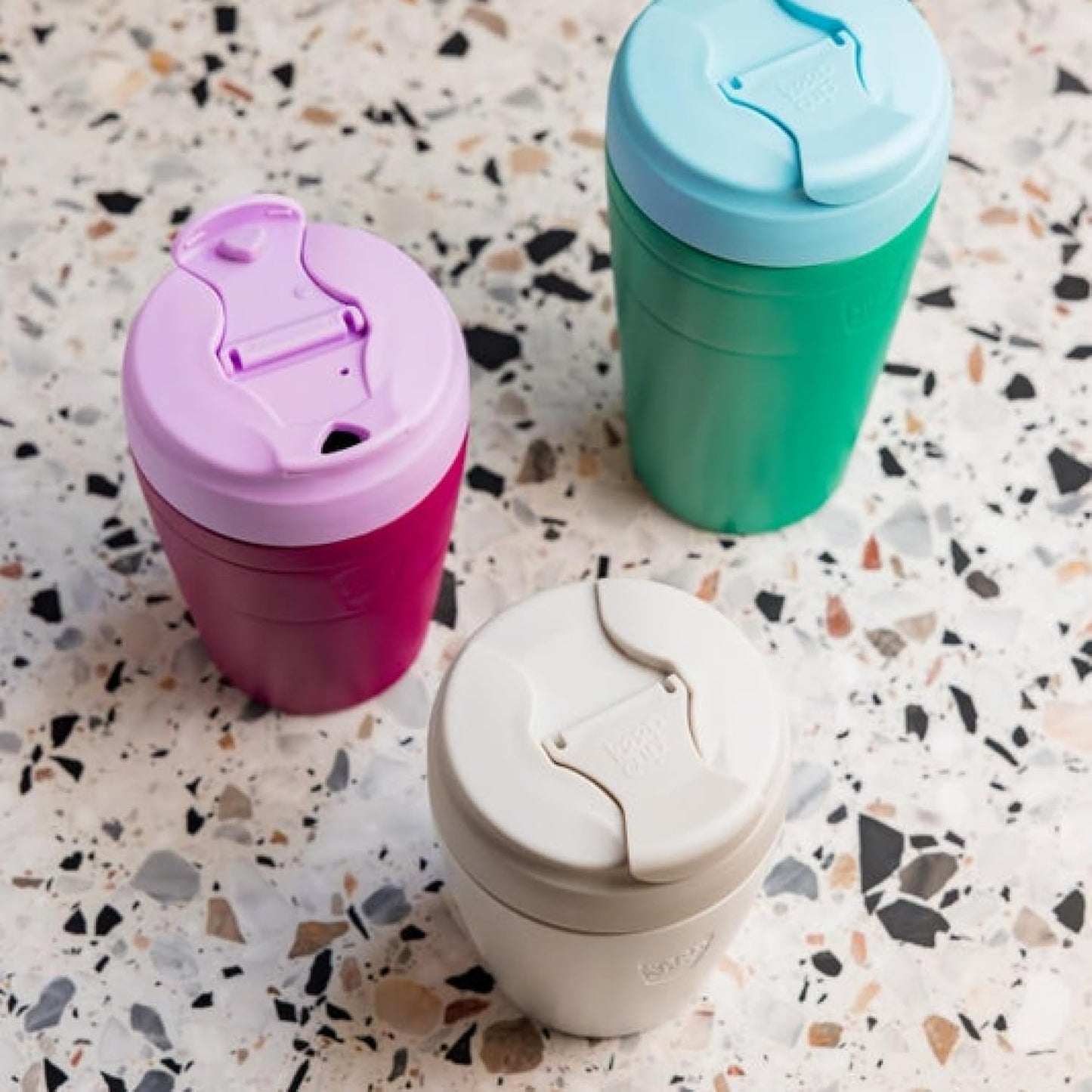 Commuter Travel Mug - Insulated Stainless Steel Reusable Coffee Cup with Spillproof Flip Lid - 16oz/454ml - Electric Blue