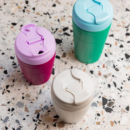 Commuter Travel Mug - Insulated Stainless Steel Reusable Coffee Cup with Spillproof Flip Lid - 16oz/454ml - Electric Blue