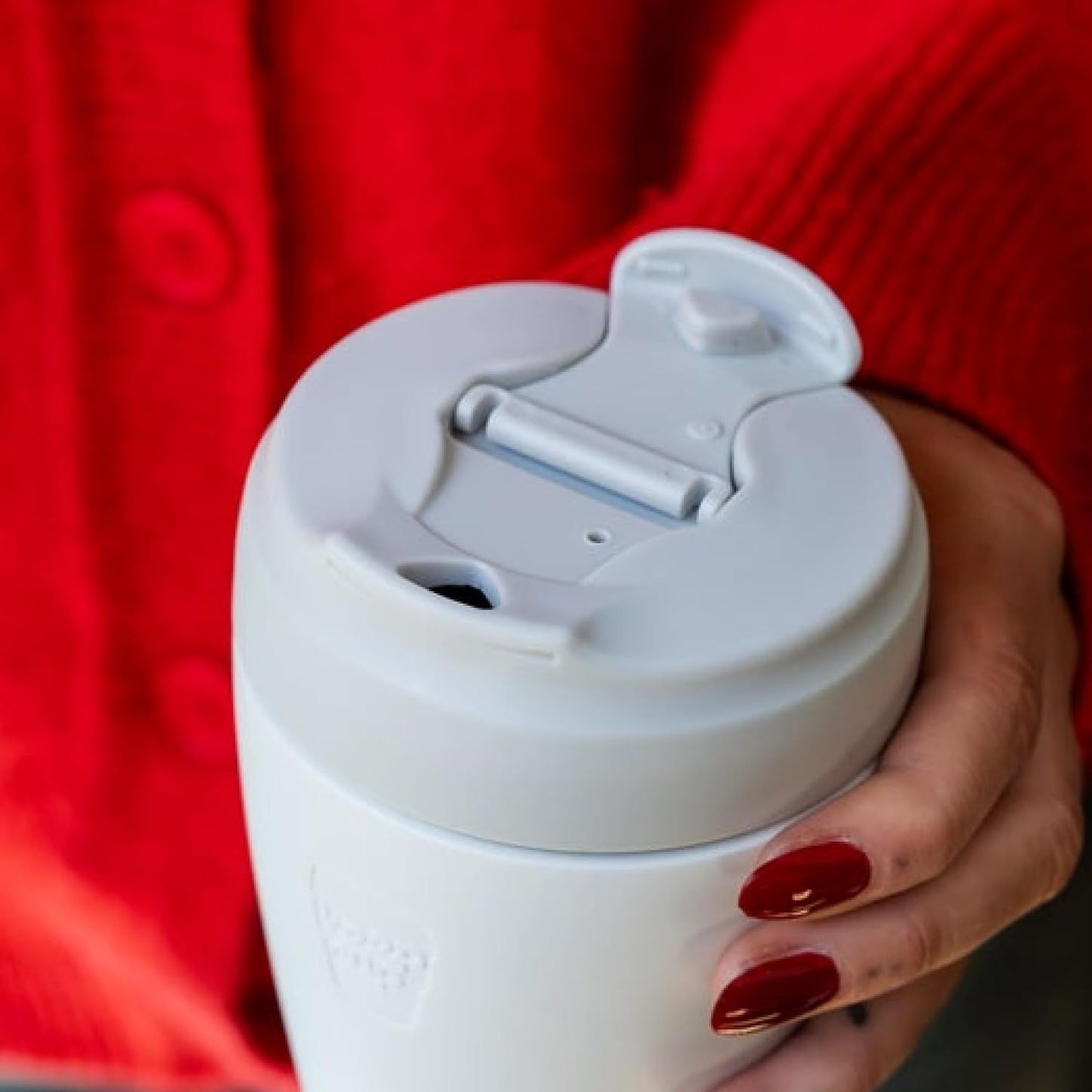 Commuter Travel Mug - Insulated Stainless Steel Reusable Coffee Cup with Spillproof Flip Lid - 16oz/454ml - Electric Blue