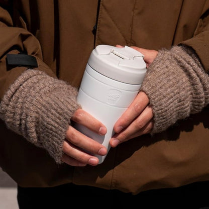 Commuter Travel Mug - Insulated Stainless Steel Reusable Coffee Cup with Spillproof Flip Lid - 16oz/454ml - Electric Blue