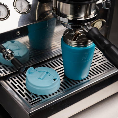Commuter Travel Mug - Insulated Stainless Steel Reusable Coffee Cup with Spillproof Flip Lid - 16oz/454ml - Electric Blue