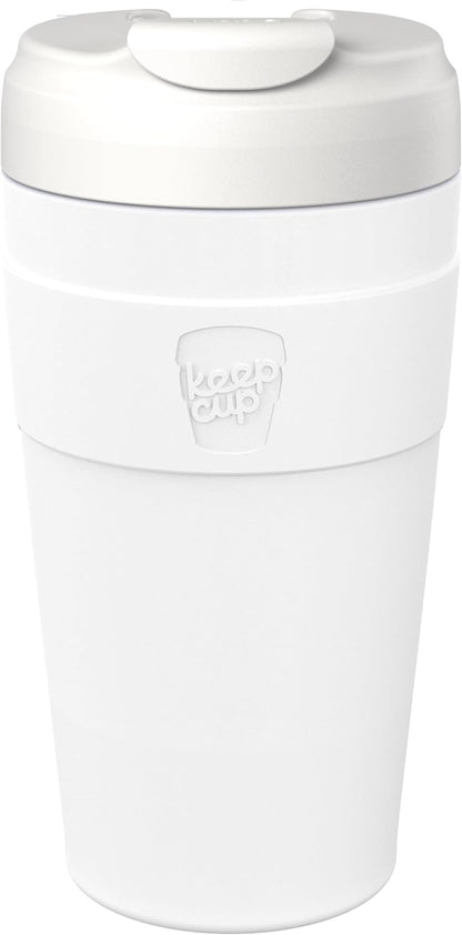 Commuter Travel Mug - Insulated Stainless Steel Reusable Coffee Cup with Spillproof Flip Lid - 16oz/454ml - Electric Blue