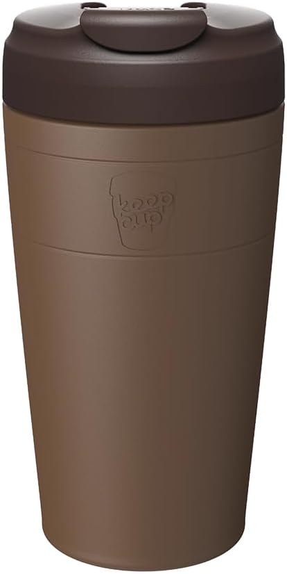 Commuter Travel Mug - Insulated Stainless Steel Reusable Coffee Cup with Spillproof Flip Lid - 16oz/454ml - Electric Blue