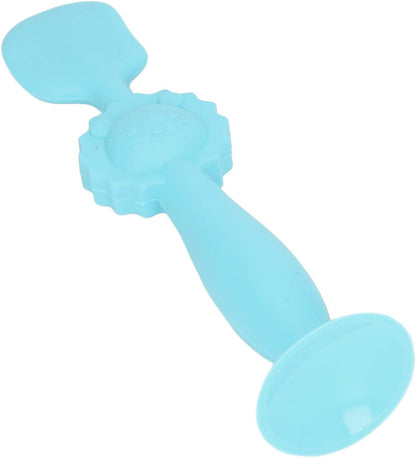 Baby Diaper Cream Spatula Soft Silicone Skin Friendly Applicator with Suction Base for Baby Butt Care Safe Gentle and Easy to Use 5.9 Inches Height (Blue)