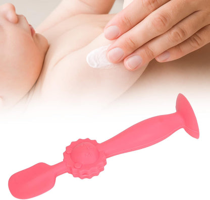 Baby Diaper Cream Spatula Soft Silicone Skin Friendly Applicator with Suction Base for Baby Butt Care Safe Gentle and Easy to Use 5.9 Inches Height (Blue)