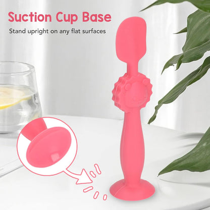 Baby Diaper Cream Spatula Soft Silicone Skin Friendly Applicator with Suction Base for Baby Butt Care Safe Gentle and Easy to Use 5.9 Inches Height (Blue)