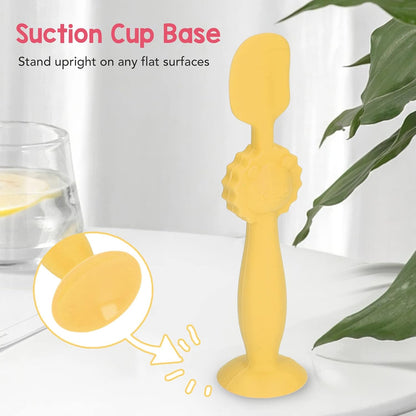 Baby Diaper Cream Spatula Soft Silicone Skin Friendly Applicator with Suction Base for Baby Butt Care Safe Gentle and Easy to Use 5.9 Inches Height (Blue)