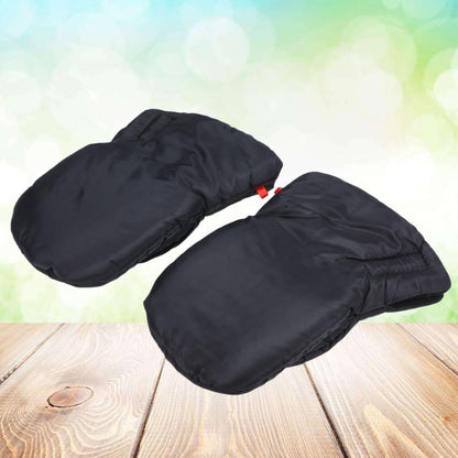 Stroller Hand Muff Winter Gloves Windproof Waterproof Polar Fleece Black