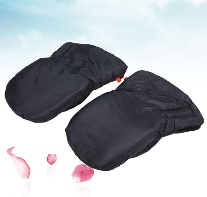 Stroller Hand Muff Winter Gloves Windproof Waterproof Polar Fleece Black