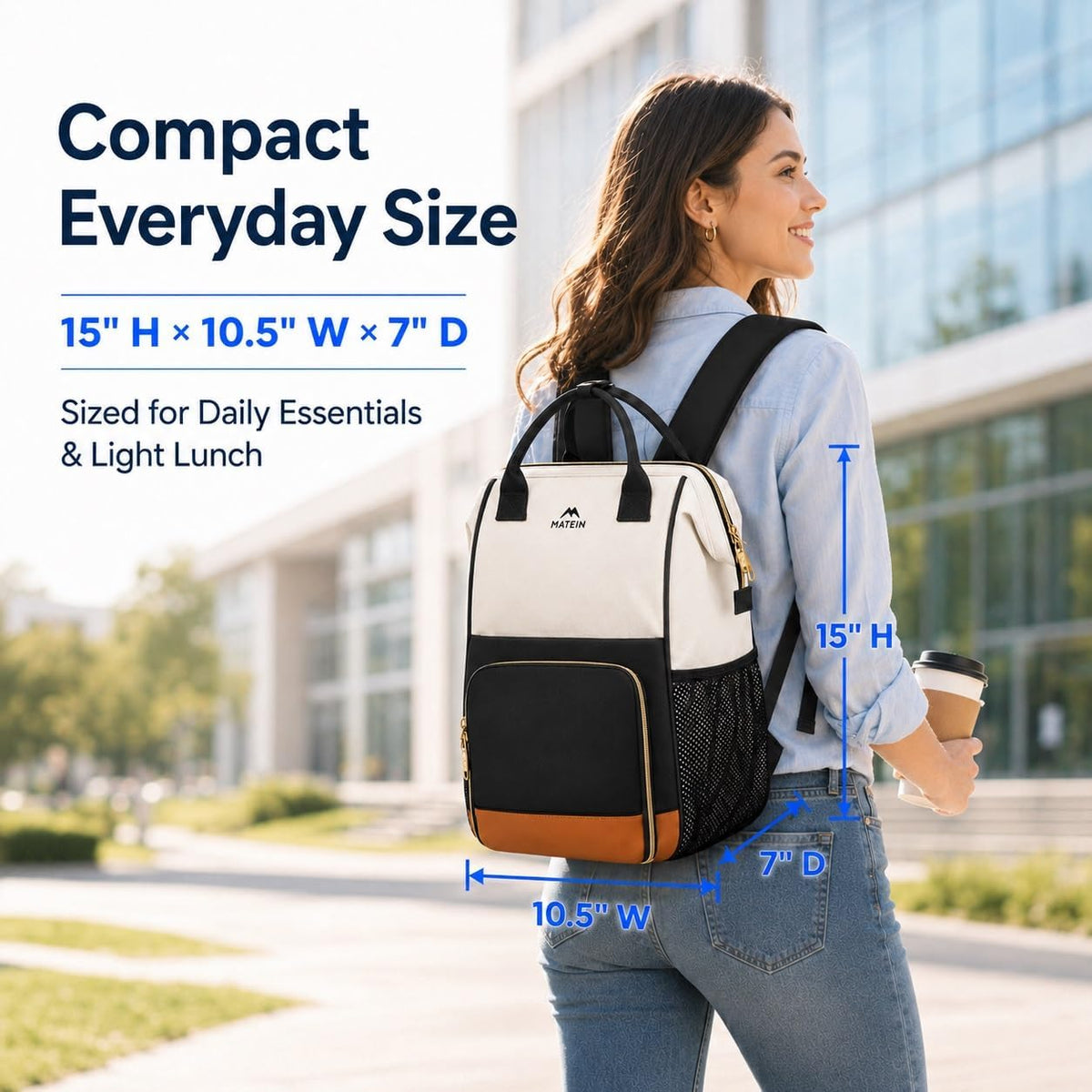 Insulated Lunch Backpack for Women, 15.6 Inch Work Laptop Backpack
