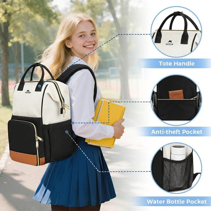 Insulated Lunch Backpack for Women, 15.6 Inch Work Laptop Backpack
