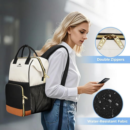 Insulated Lunch Backpack for Women, 15.6 Inch Work Laptop Backpack