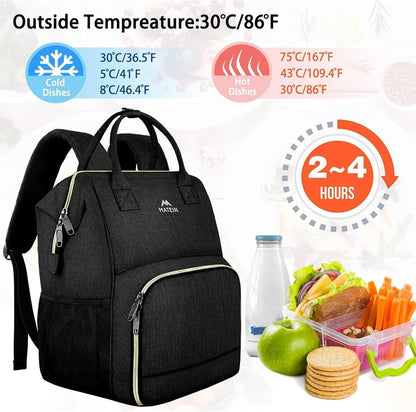 Insulated Lunch Backpack for Women, 15.6 Inch Work Laptop Backpack