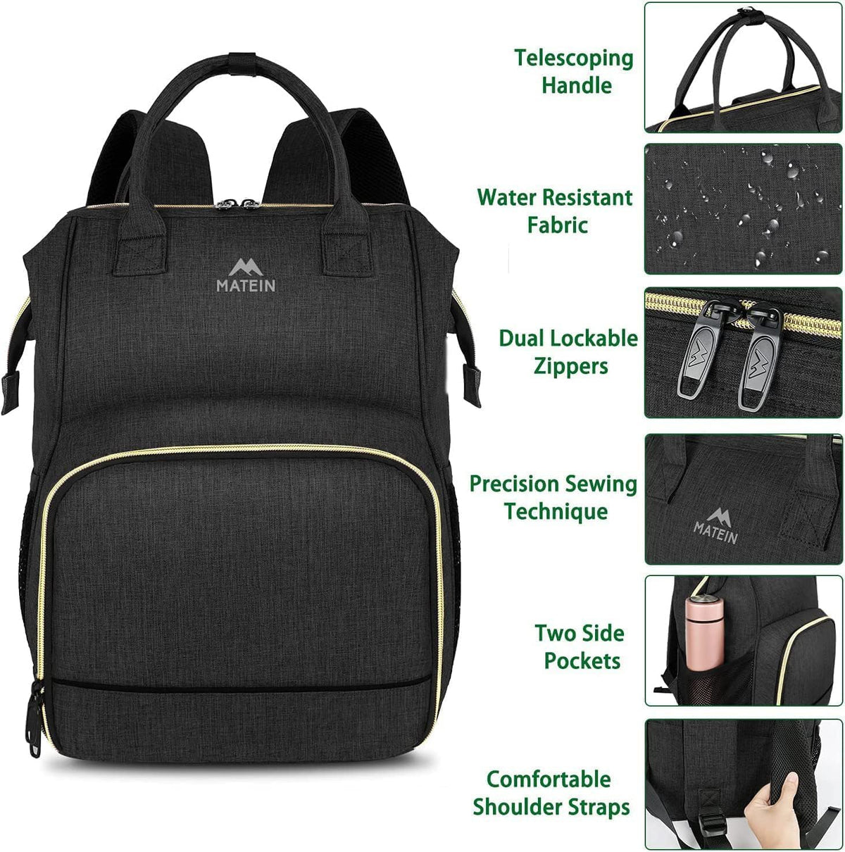 Insulated Lunch Backpack for Women, 15.6 Inch Work Laptop Backpack
