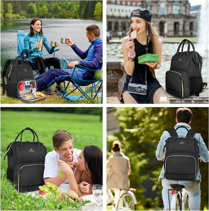 Insulated Lunch Backpack for Women, 15.6 Inch Work Laptop Backpack