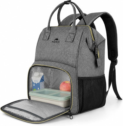Insulated Lunch Backpack for Women, 15.6 Inch Work Laptop Backpack