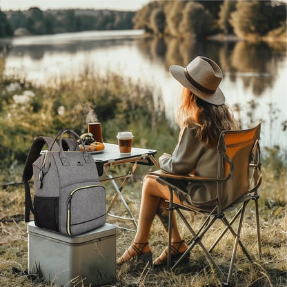 Insulated Lunch Backpack for Women, 15.6 Inch Work Laptop Backpack