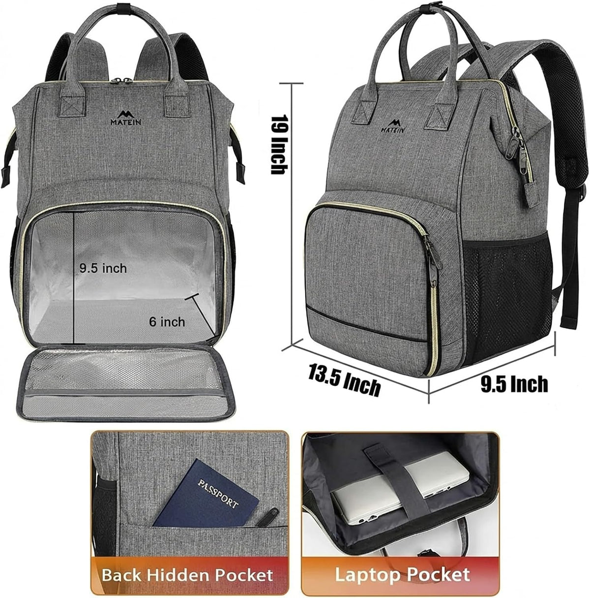 Insulated Lunch Backpack for Women, 15.6 Inch Work Laptop Backpack