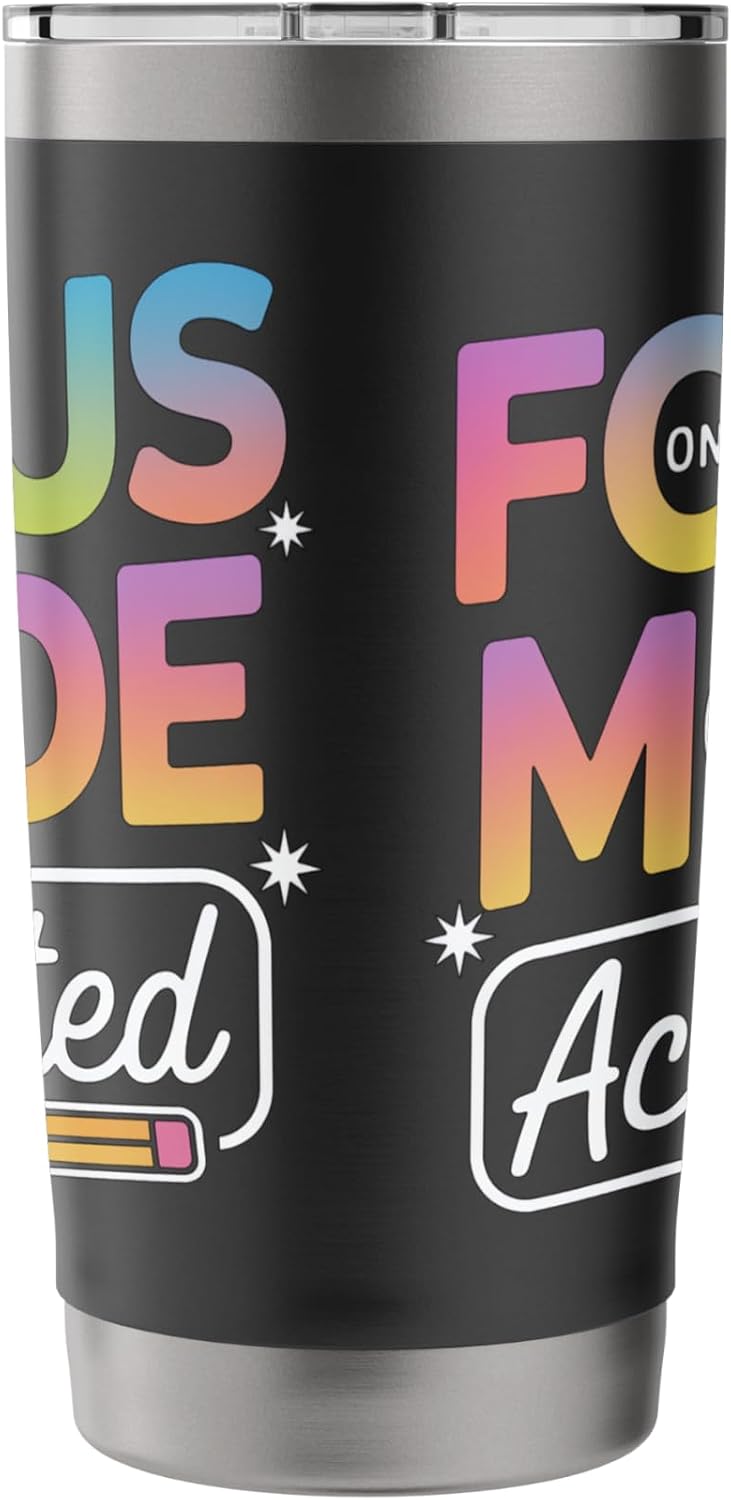 Focus Mode Activated Colorful Text Art Stainless Steel Insulated Tumbler