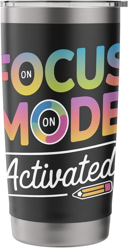 Focus Mode Activated Colorful Text Art Stainless Steel Insulated Tumbler