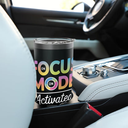 Focus Mode Activated Colorful Text Art Stainless Steel Insulated Tumbler
