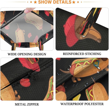Funny Hot Dog Waterproof Travel Laundry Bag Easy Care 2-pk