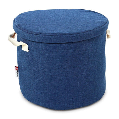 SlideAway Toy Storage Organizer & Extra Large 52" Play Mat, Collapsible Storage Bins for Building Bricks, Small Blocks, Toys, Drawstring Cleanup for Kids Playroom & Classroom, Blue