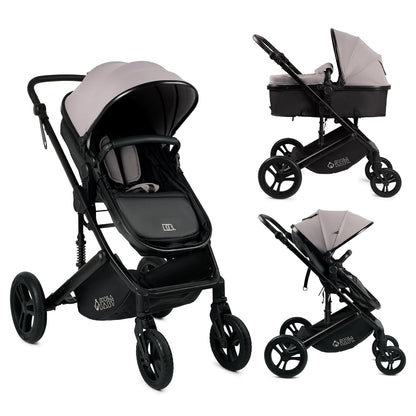 2-in-1 Foldable Baby Stroller – Newborn to Toddler Stroller with Extendable Canopy, 5-Point Harness & Large Storage Basket – One Hand Fold