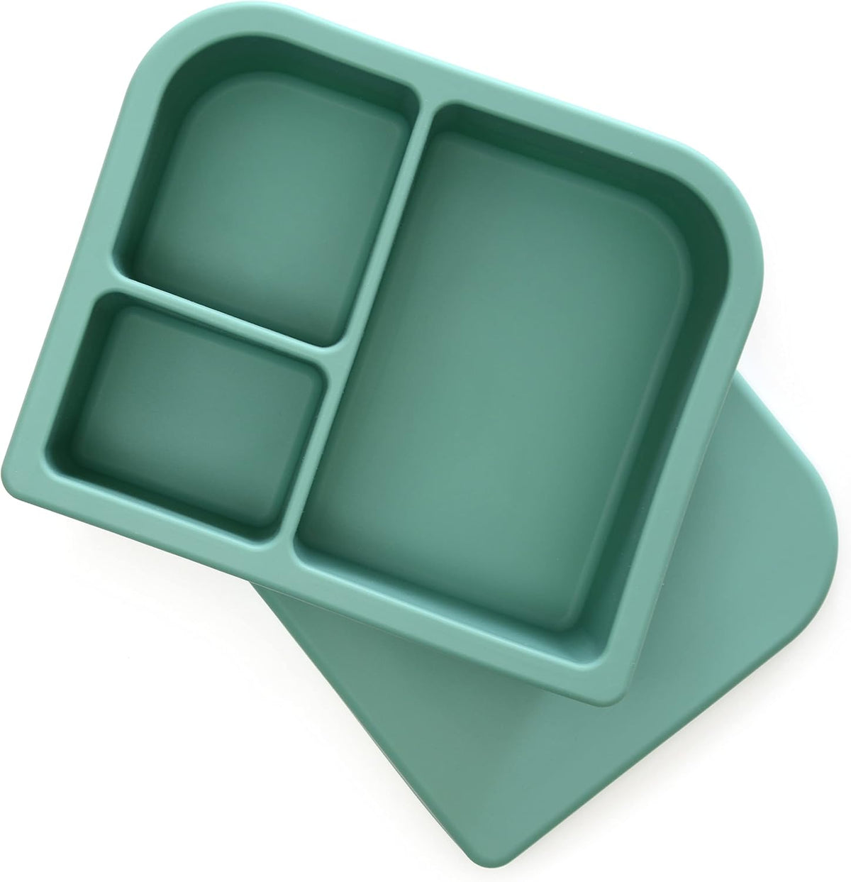 Unbreakable Silicone Lunch Box for Kids and Adults - Leak Proof Divided Bento Box (Plum)