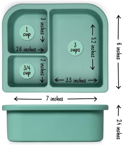 Unbreakable Silicone Lunch Box for Kids and Adults - Leak Proof Divided Bento Box (Plum)