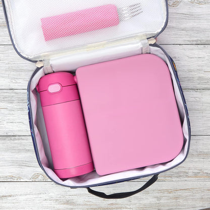 Unbreakable Silicone Lunch Box for Kids and Adults - Leak Proof Divided Bento Box (Plum)