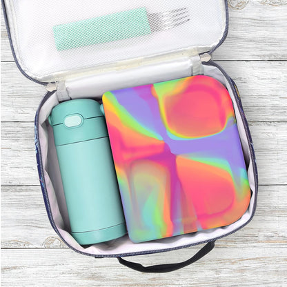 Unbreakable Silicone Lunch Box for Kids and Adults - Leak Proof Divided Bento Box (Plum)