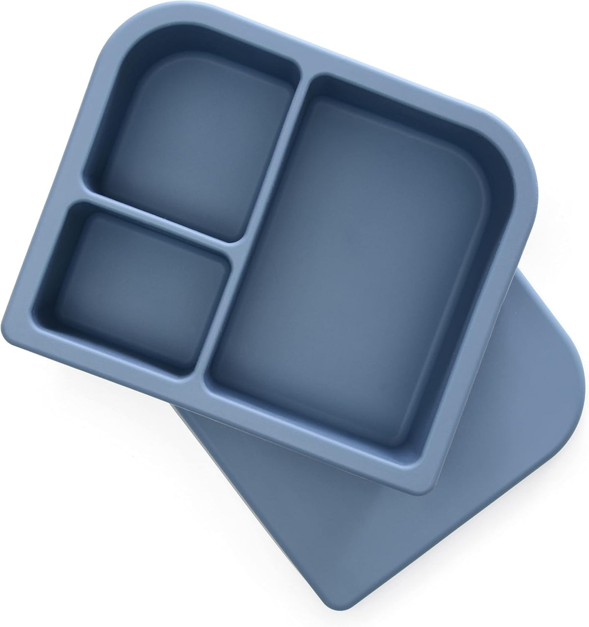 Unbreakable Silicone Lunch Box for Kids and Adults - Leak Proof Divided Bento Box (Plum)
