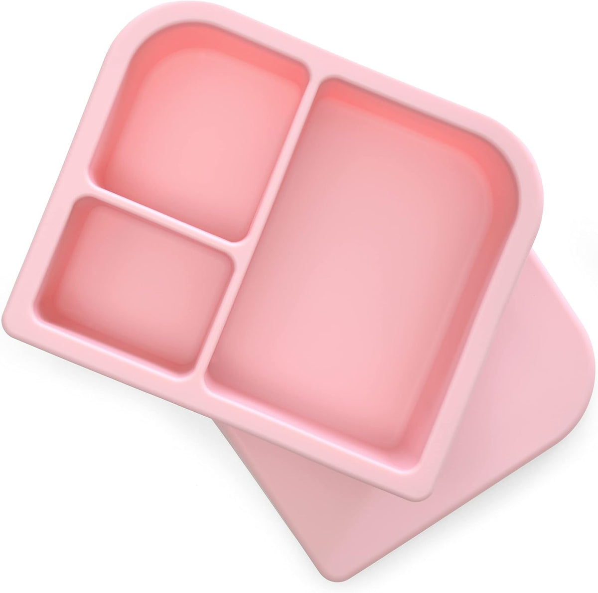 Unbreakable Silicone Lunch Box for Kids and Adults - Leak Proof Divided Bento Box (Plum)